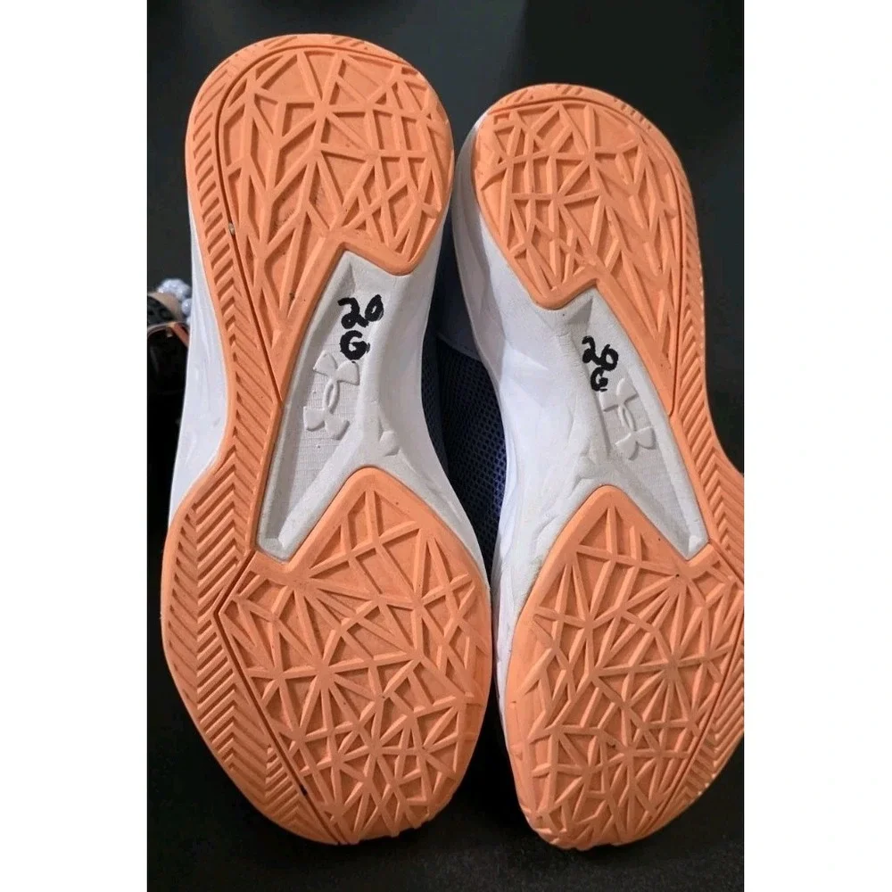 Under Armour High Tops Jet 2018 'Utility Blue Orange' Sneakers Shoes 6Y 7.5W EUC